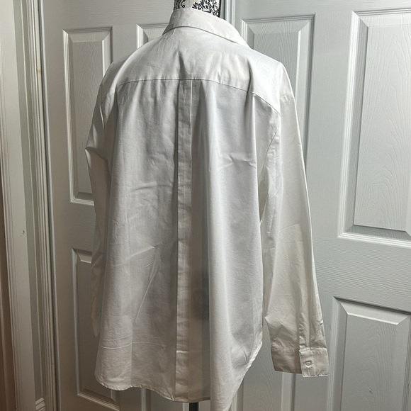 Per Se Classic White Button-Up Shirt Half Button Up New With Tags 1X - Picture 6 of 8